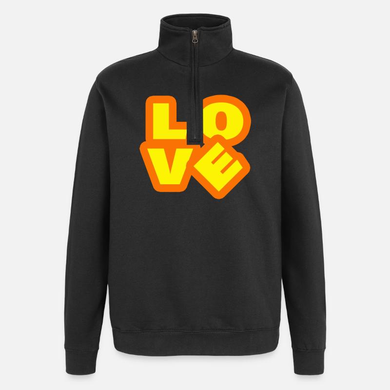 AMOUR - Sweat à zip 1/4 - noir