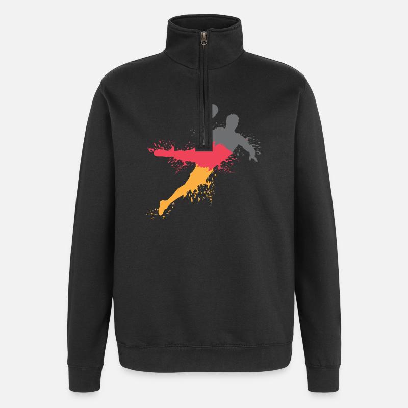 Handballer Explosion Handball Team Germany - Quarter-Zip Sweatshirt - black