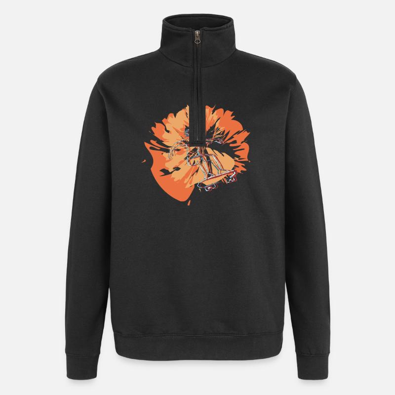 Dein Skater-Style auf der Halfpipe - Quarter-Zip-Sweatshirt - Schwarz