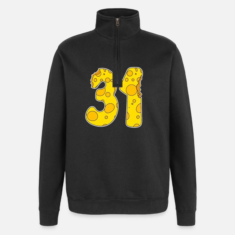 31 ans Lustig Käse - Sweat à zip 1/4 - noir