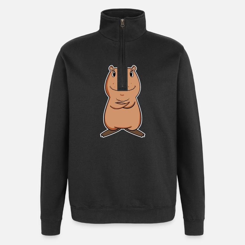 Capybara - Sweat à zip 1/4 - noir