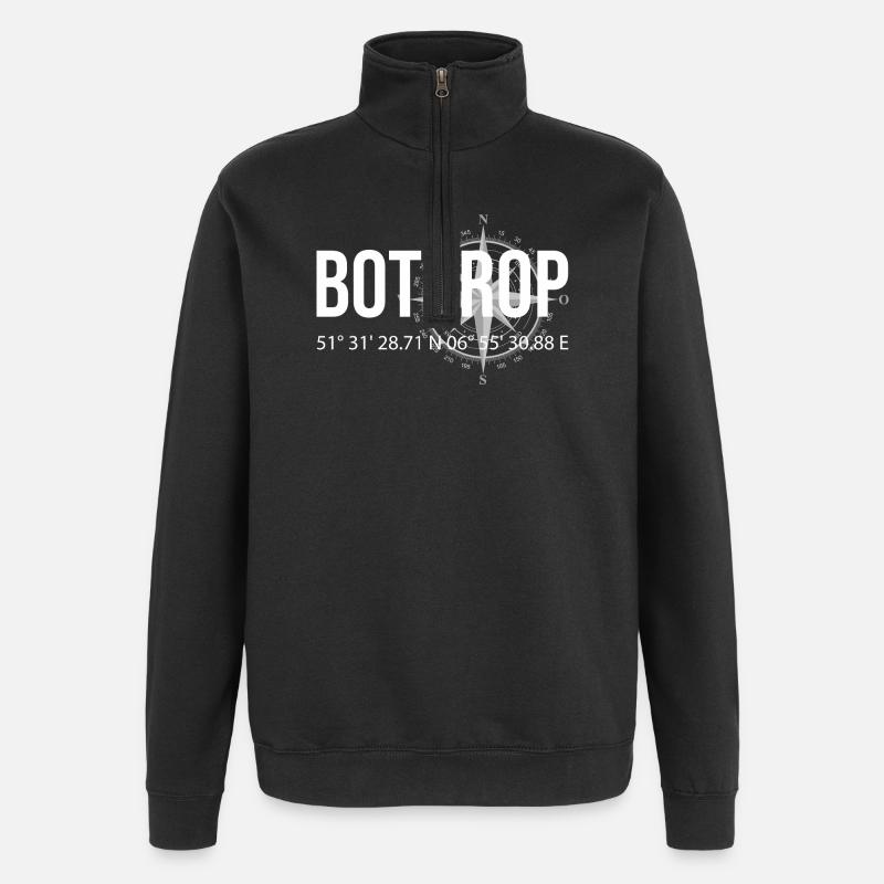 Koordinaten Bottrop - Quarter-Zip-Sweatshirt - Schwarz