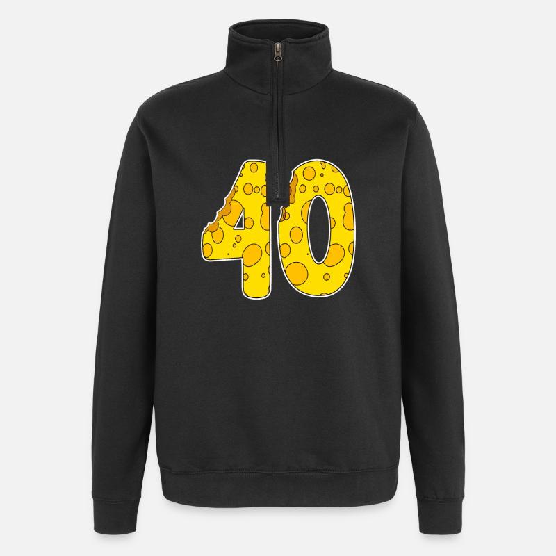 40 ans de fromage Lustig - Sweat à zip 1/4 - noir