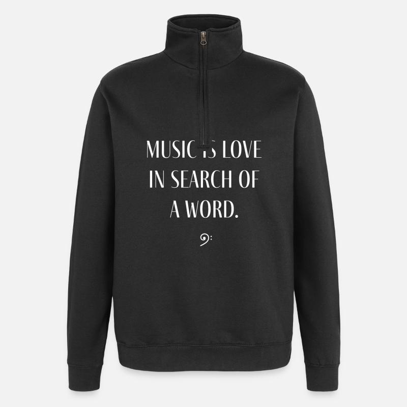 Musik ist ... - Quarter-Zip-Sweatshirt - Schwarz