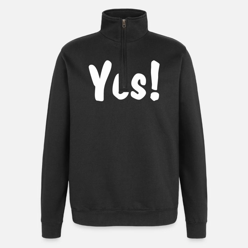 Yes! - Quarter-Zip-Sweatshirt - Schwarz