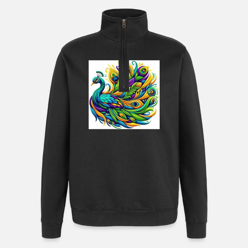 Peacock - Quarter-Zip Sweatshirt - black