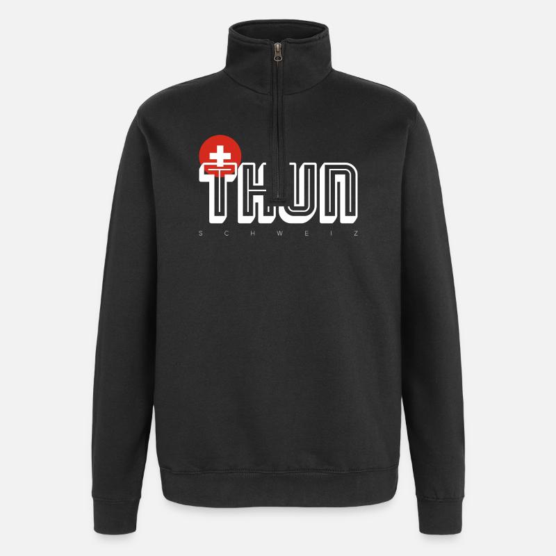 Thoune - Sweat à zip 1/4 - noir