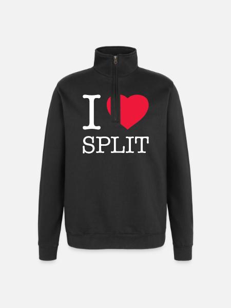 I LOVE SPLIT Croatia Kroatien - Quarter-Zip Sweatshirt - black