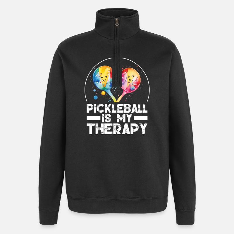 Pickleball is My Therapy - Quarter-Zip Sweatshirt - black