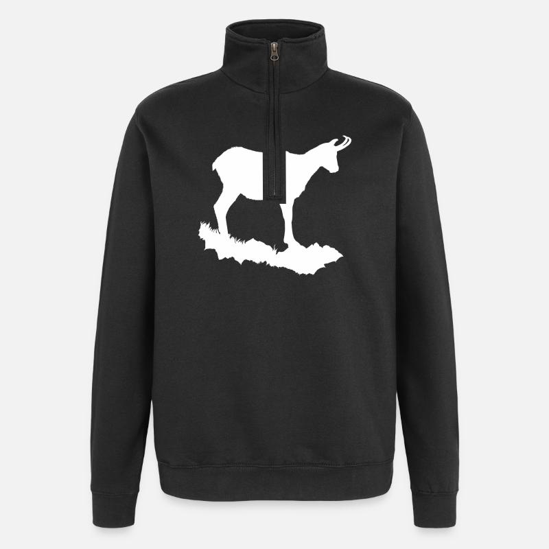 Camoscio - Felpa con zip 1/4 - nero