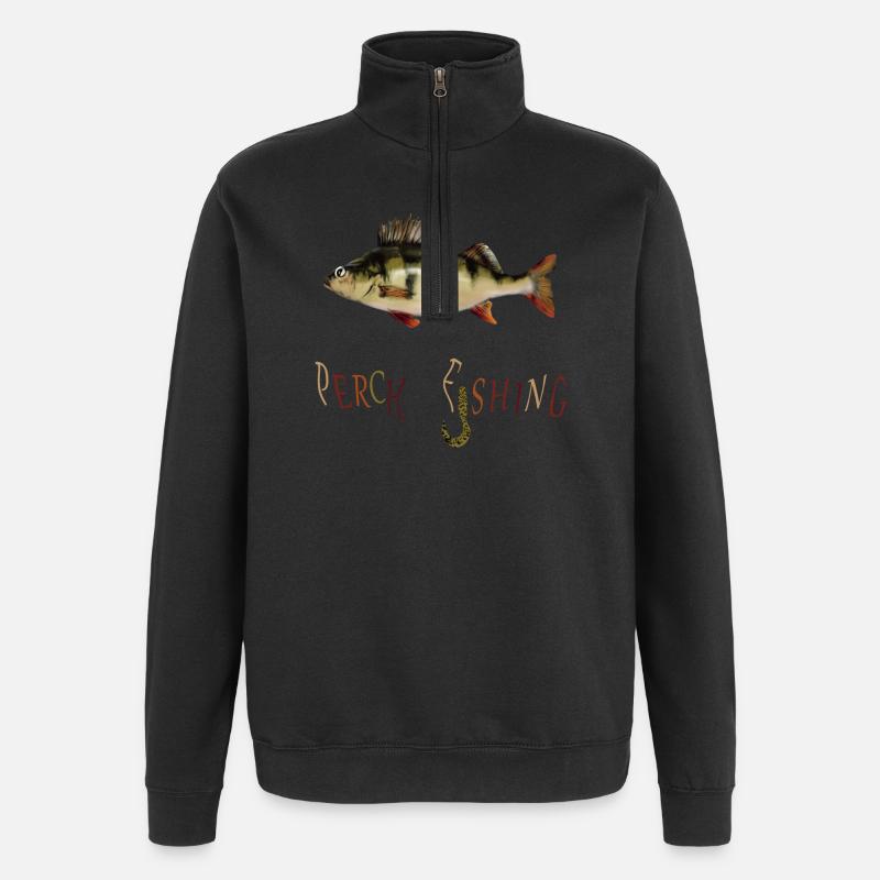 Pêcheur à la perche - Sweat à zip 1/4 - noir