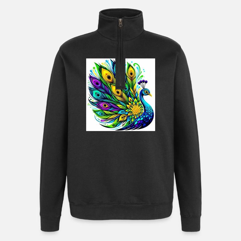 Peacock - Quarter-Zip Sweatshirt - black