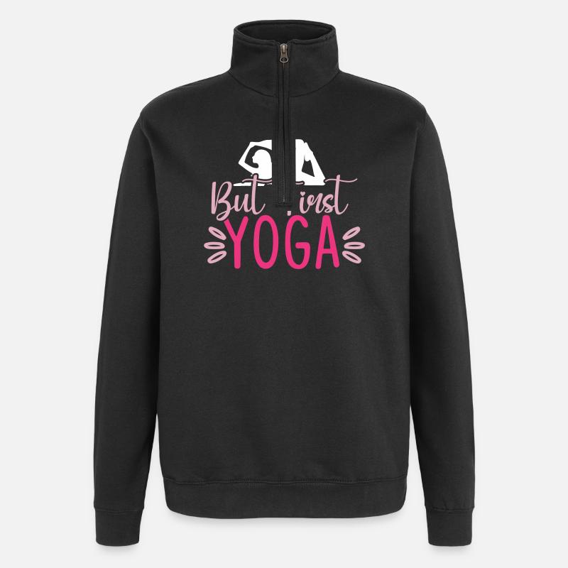 Mais d’abord le yoga - Sweat à zip 1/4 - noir