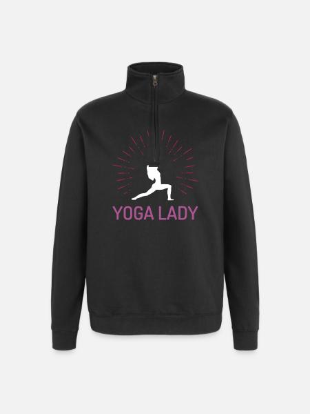 Yoga Mädchen - Quarter-Zip-Sweatshirt - Schwarz