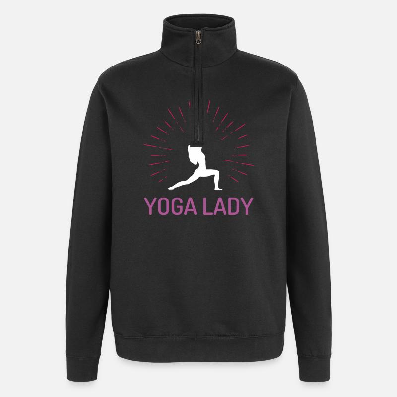 Yoga-Mädchen - Quarter-Zip-Sweatshirt - Schwarz