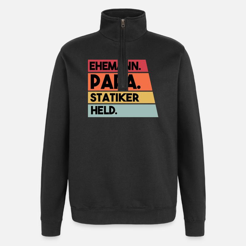 Husband Dad Structural Engineer Hero - Quarter-Zip Sweatshirt - black