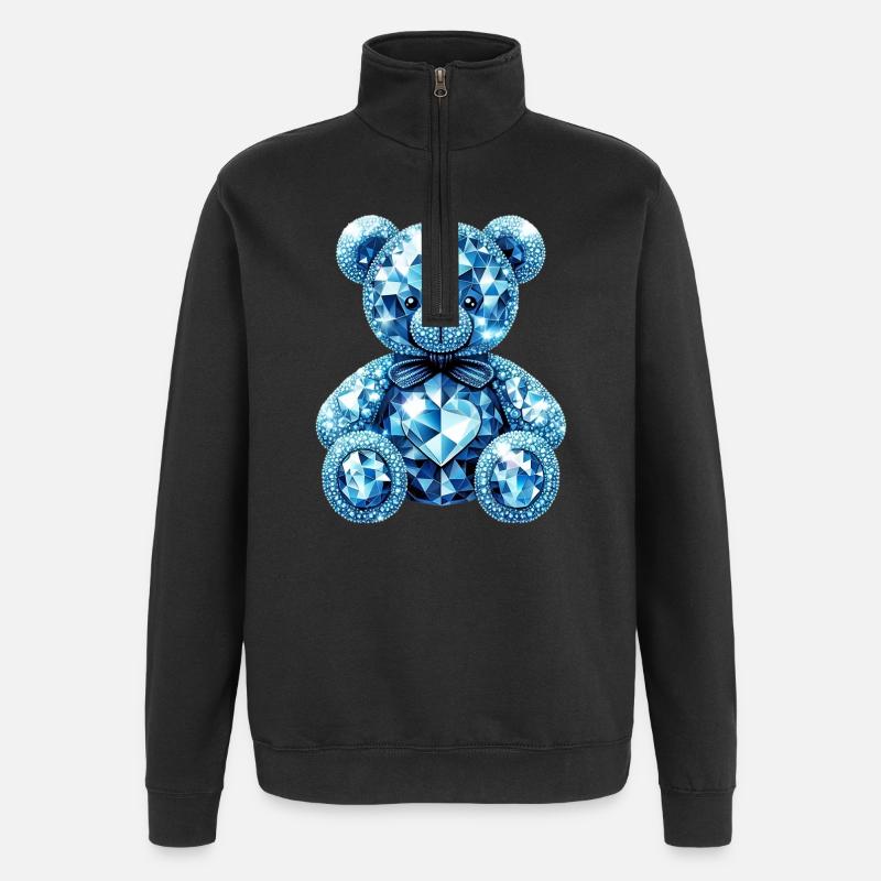 Diamant Ours en cristal Diamants - Sweat à zip 1/4 - noir