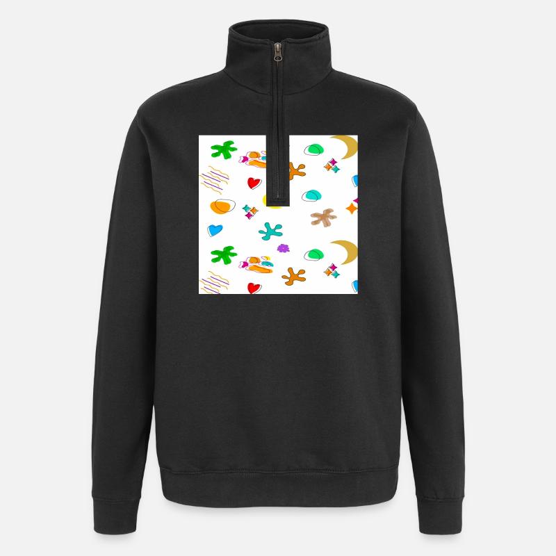 Modèle1 - Sweat à zip 1/4 - noir