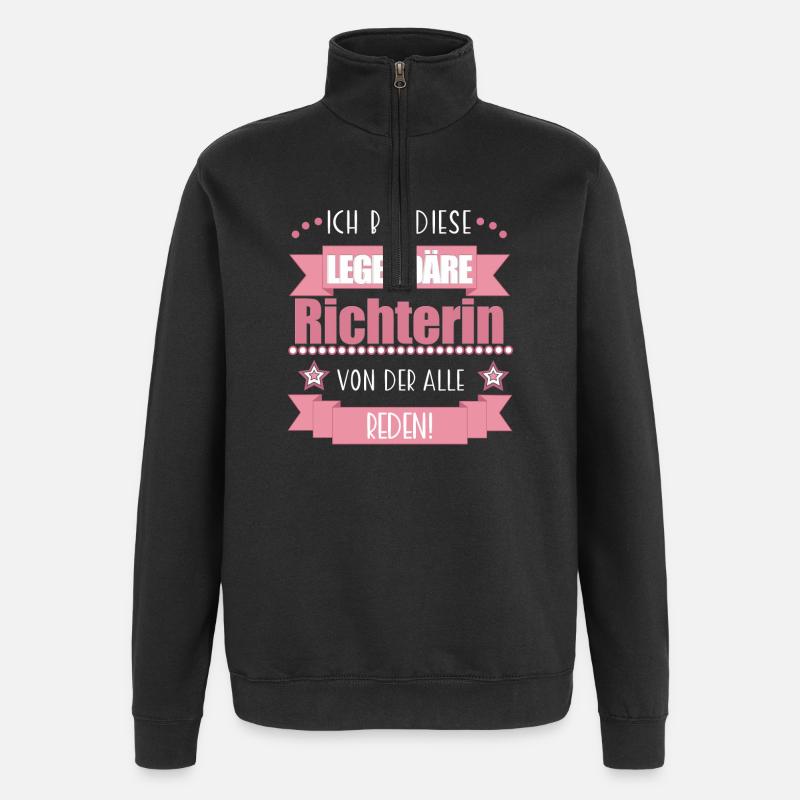 Richterin Gericht Gerechtigkeit süßes Geschenk - Quarter-Zip-Sweatshirt - Schwarz