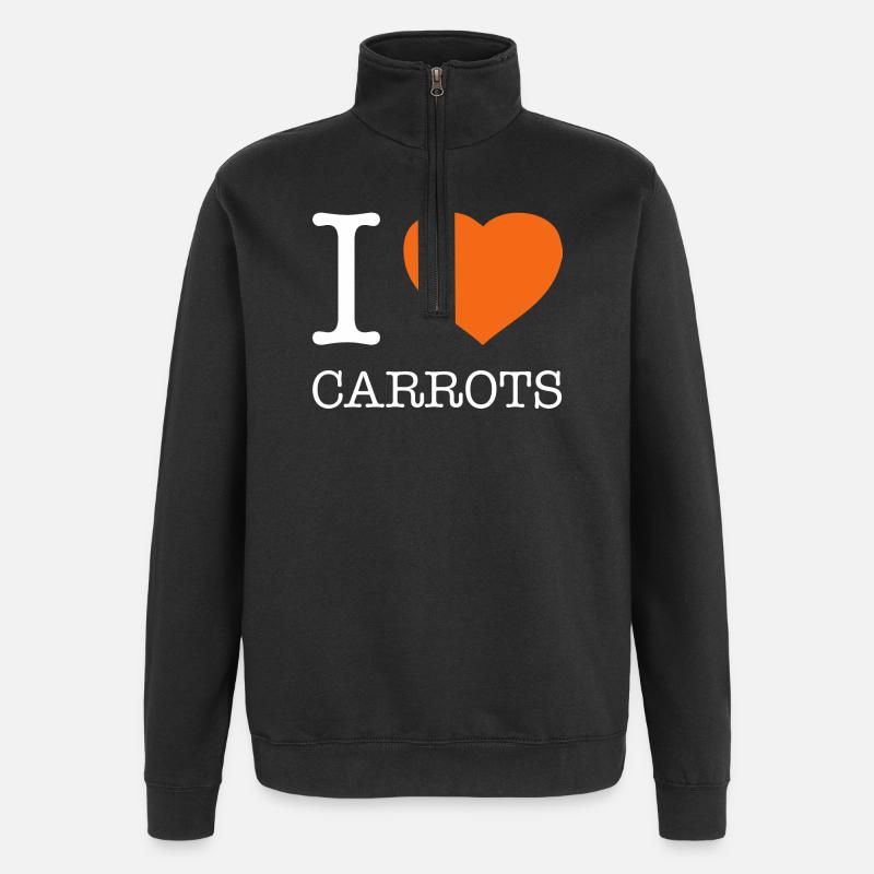 J’AIME LES CAROTTES Karotten - Sweat à zip 1/4 - noir