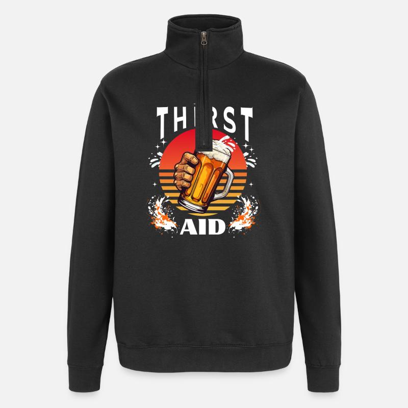 Thirst Aid - Chemise à boire - Sweat à zip 1/4 - noir
