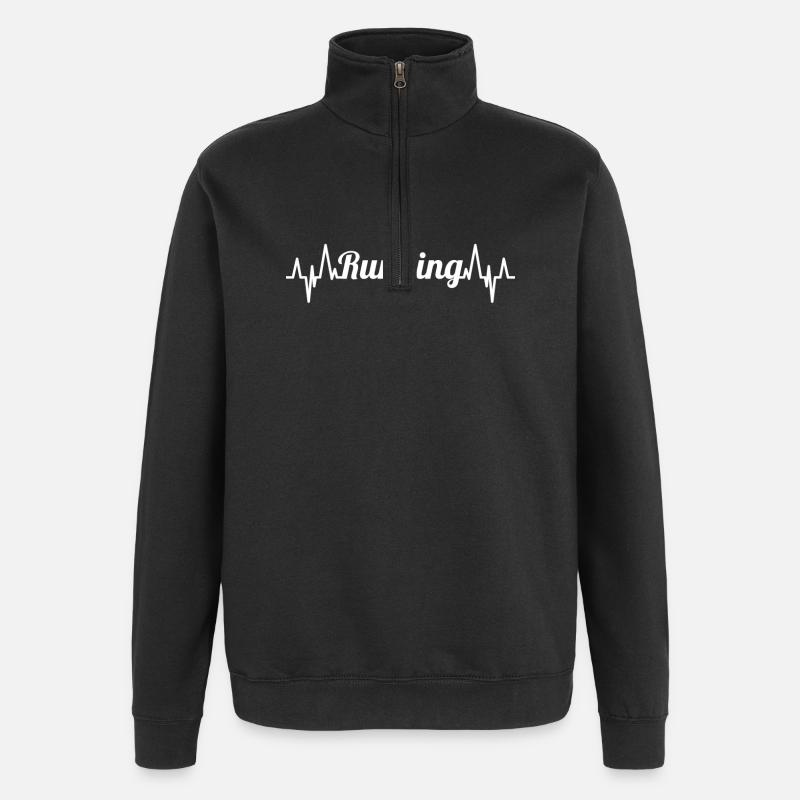 Runner Heart Line - Quarter-Zip Sweatshirt - black