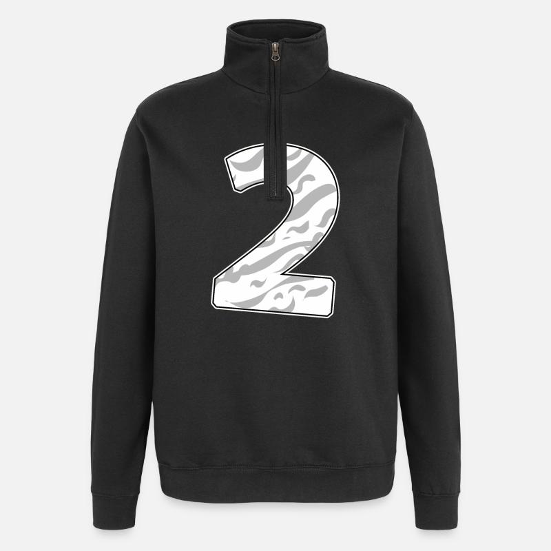 Number 2 Number Digit - Quarter-Zip Sweatshirt - black