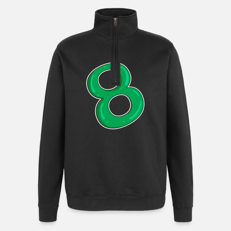 Eight - 8 - Green - Quarter-Zip Sweatshirt - black