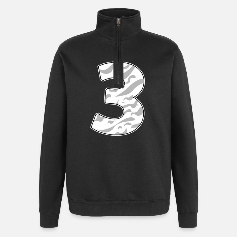 3 - Quarter-Zip-Sweatshirt - Schwarz