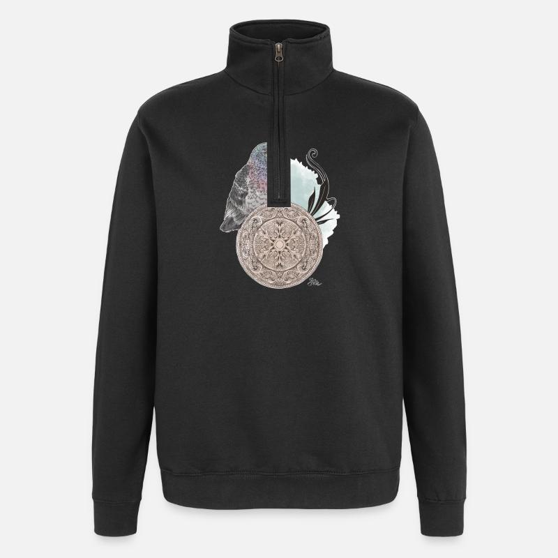 Veganuary 2024 Stadttaube - Quarter-Zip-Sweatshirt - Schwarz