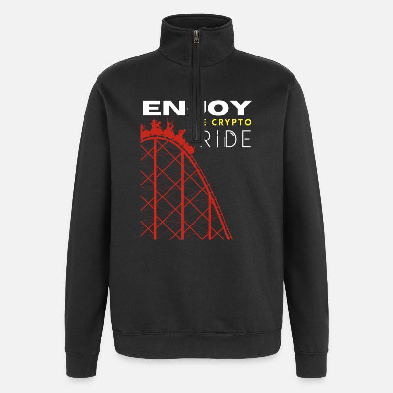 Crypto Ride Rollercoaster - Quarter-Zip Sweatshirt - black
