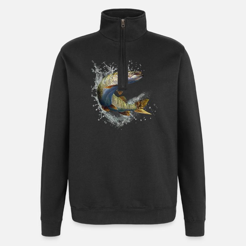 Pike - Quarter-Zip Sweatshirt - black