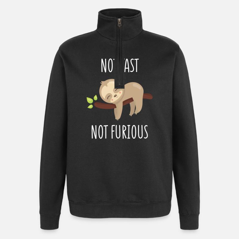 Not Fast, Not Furious - Quarter-Zip Sweatshirt - black