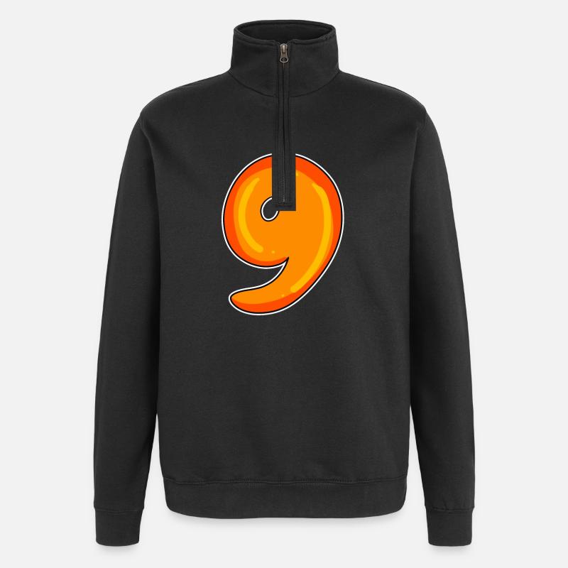 Neuf - 9 Motif - Sweat à zip 1/4 - noir
