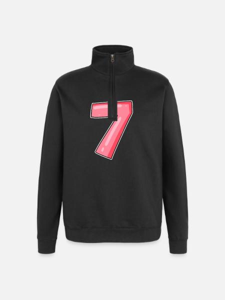Number Seven - Number 7 Number - Quarter-Zip Sweatshirt - black