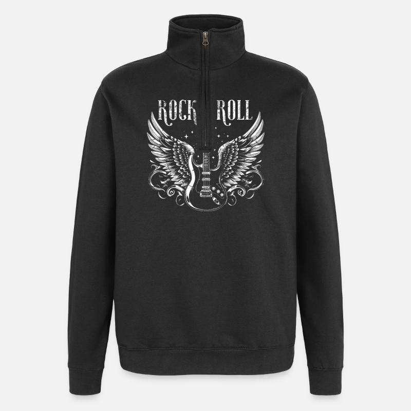 Rock & Roll Guitar - Sweat à zip 1/4 - noir