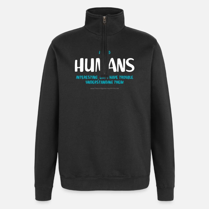 Menschen (dunkel) - Quarter-Zip-Sweatshirt - Schwarz