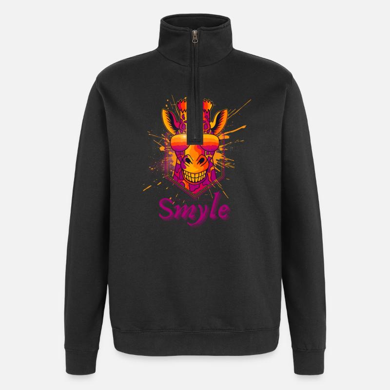 Neon-Giraffe Sonnenbrille Splash - Quarter-Zip-Sweatshirt - Schwarz
