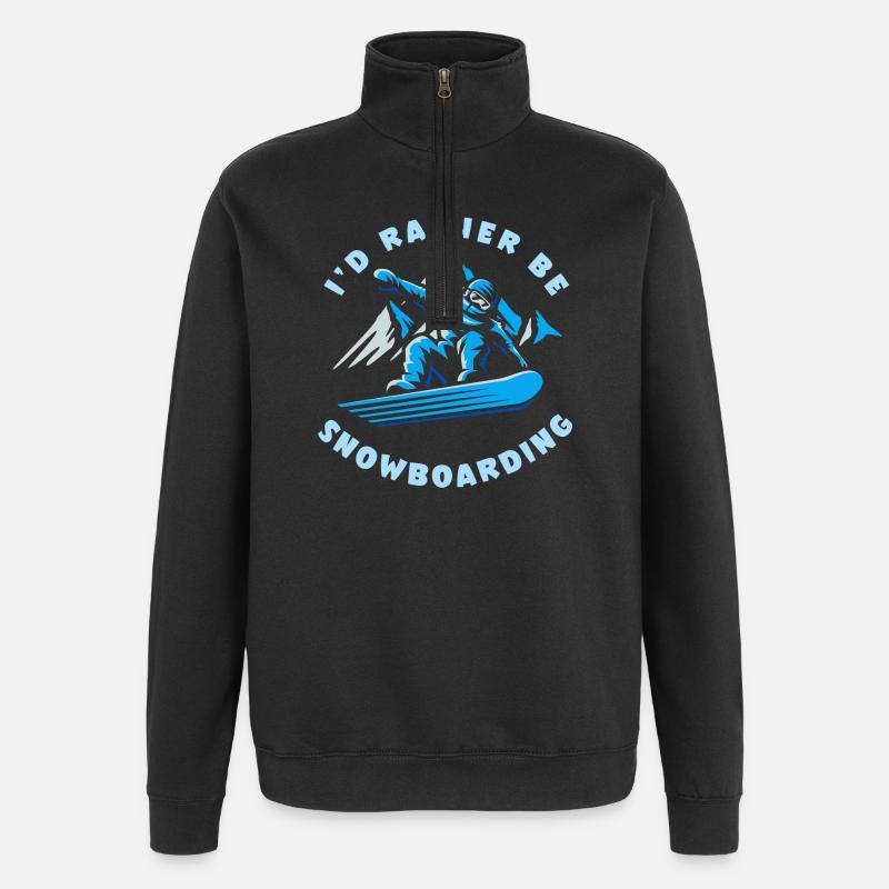 I'd rather be Snowboarding - Quarter-Zip Sweatshirt - black
