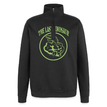 The last Dinosaurier - Quarter-Zip-Sweatshirt - Schwarz - Vorne - AI Model Female 172 light (172cm) & AI Model Male 178 dark (178cm)