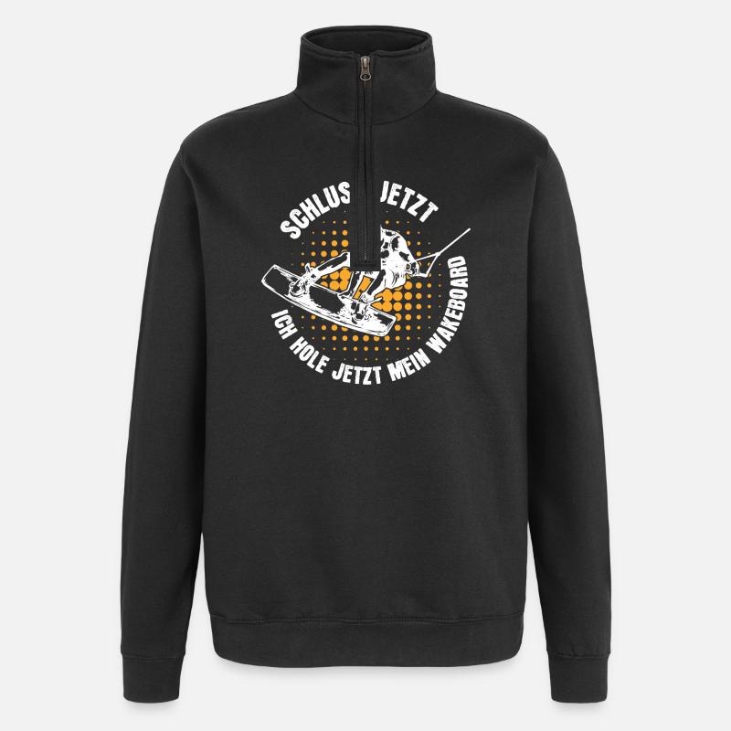 Stunt Wakeboard Surfboard Kitesurfer Statement - Quarter-Zip-Sweatshirt - Schwarz