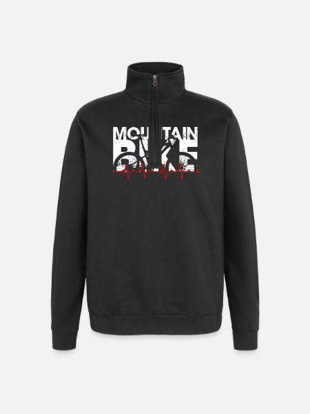 Rythme du VTT - Sweat à zip 1/4 - noir