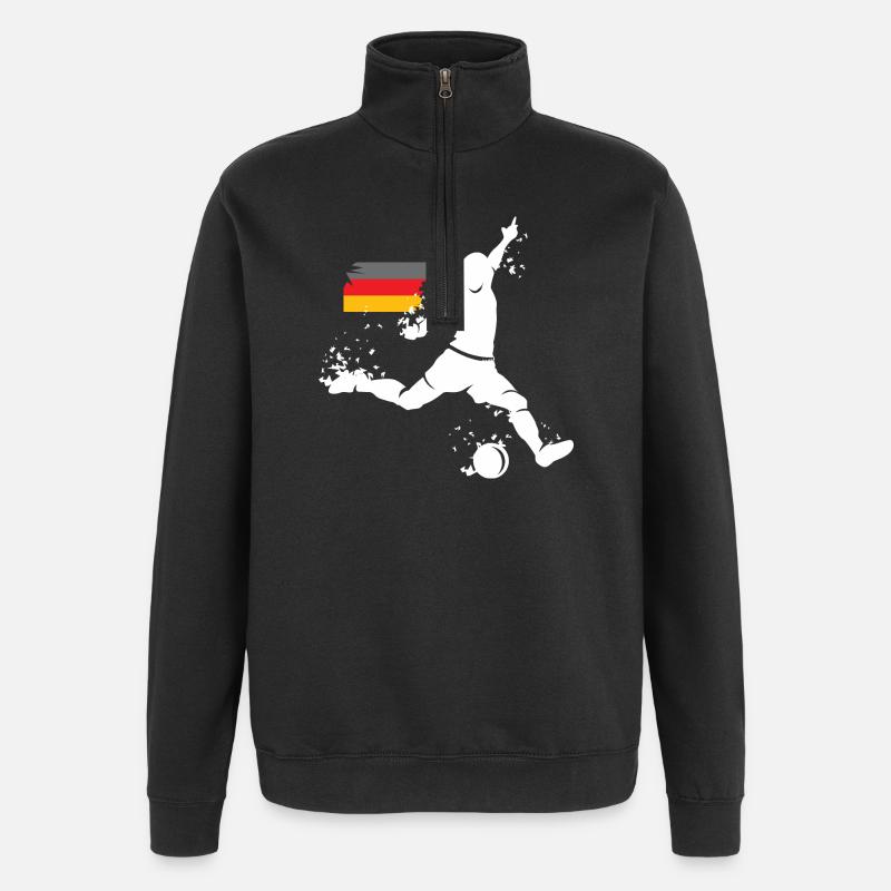 Football Germany Player Team Explosion - Quarter-Zip Sweatshirt - black