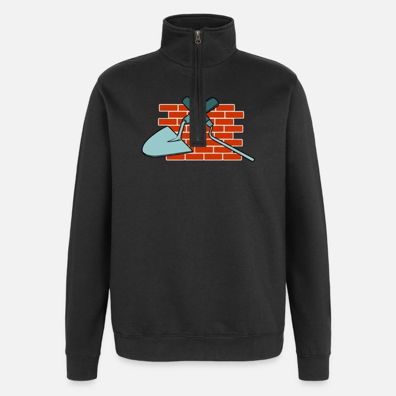 Wall A Joint Nail And Trowel - Quarter-Zip Sweatshirt - black