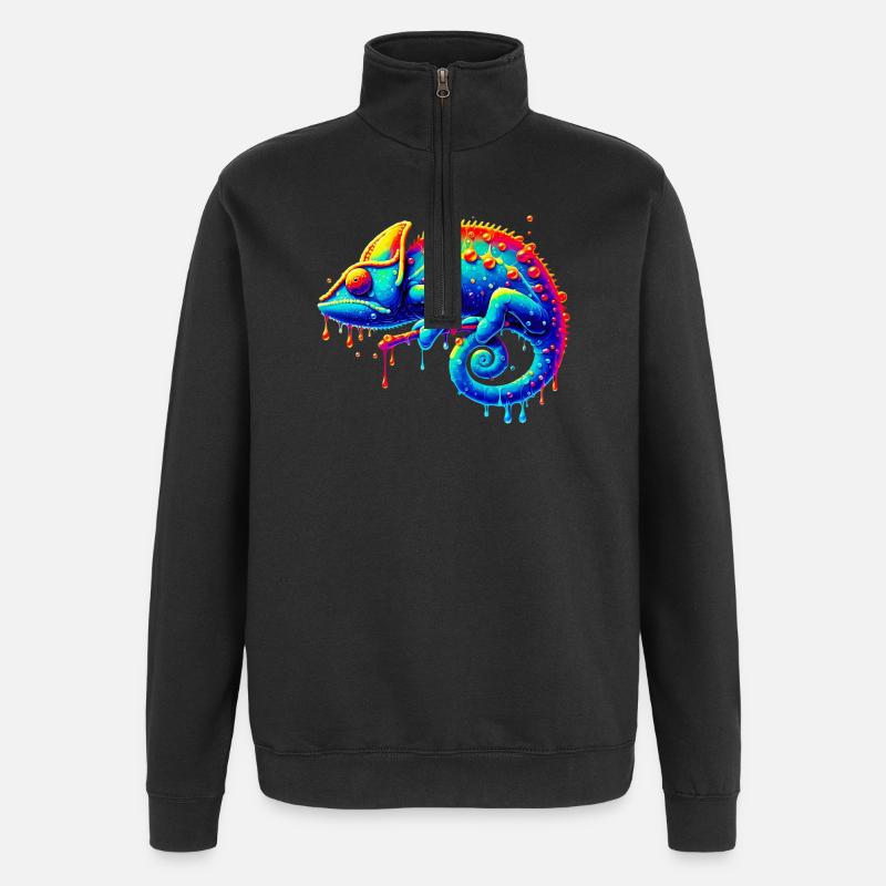 Caméléon - Sweat à zip 1/4 - noir