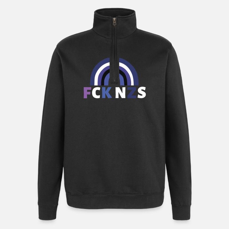 FCK NZS - Quarter-Zip Sweatshirt - black