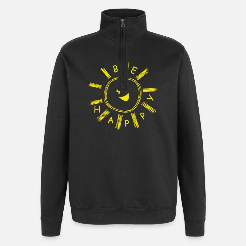 SOIS HEUREUX SOLEIL JOYEUX - Sweat à zip 1/4 - noir