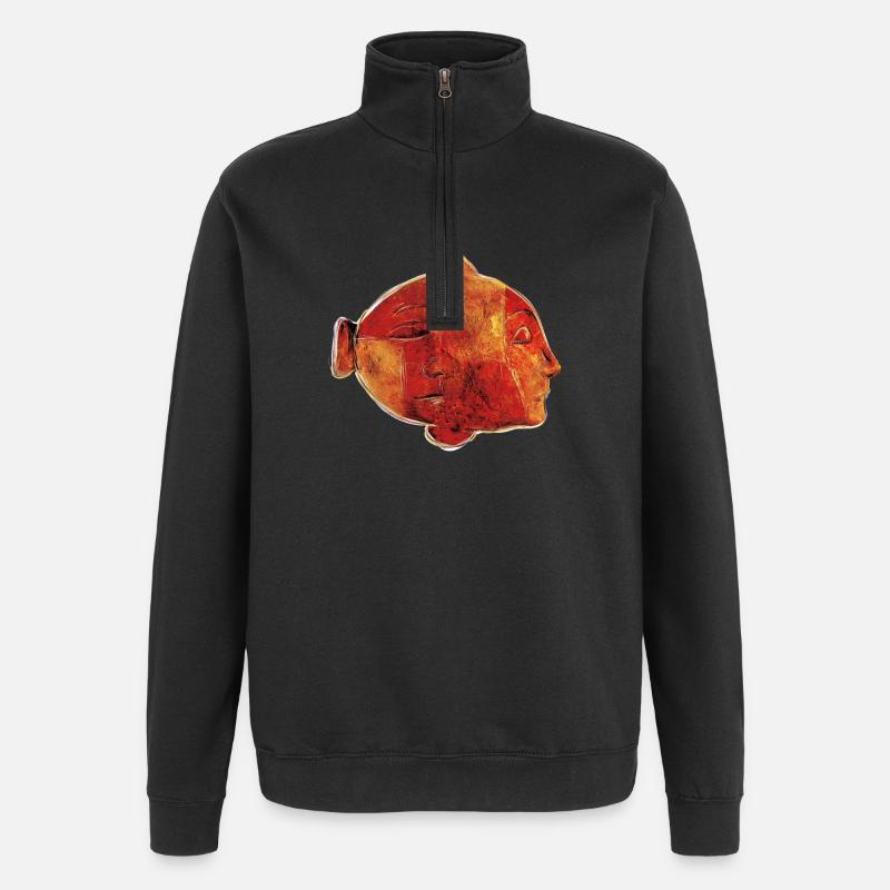 FISH - Quarter-Zip Sweatshirt - black