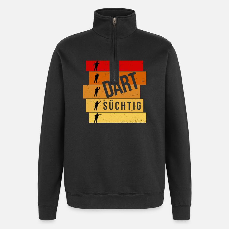Dart süchtig - Quarter-Zip-Sweatshirt - Schwarz