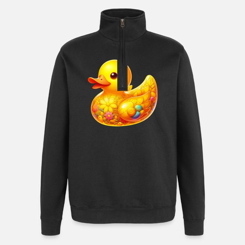 Duckling Duck Duck - Quarter-Zip Sweatshirt - black